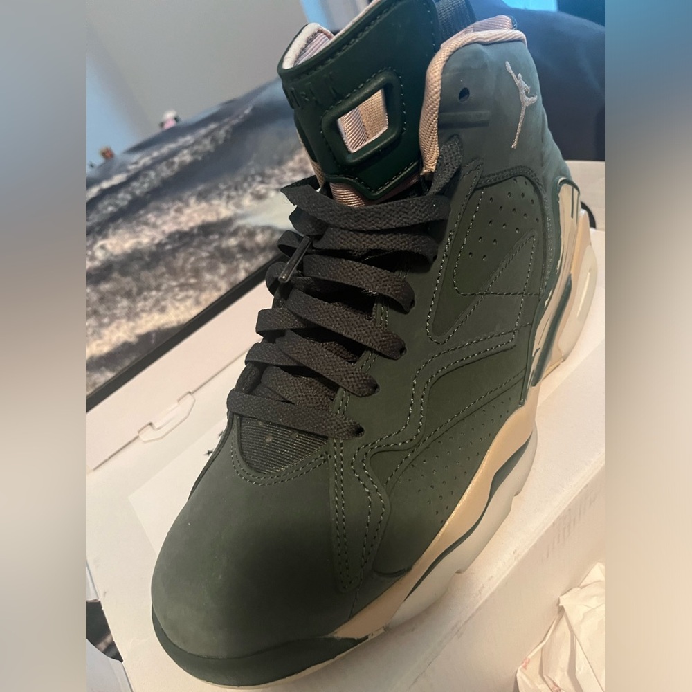 Green & Tan Jordan  sneakers
